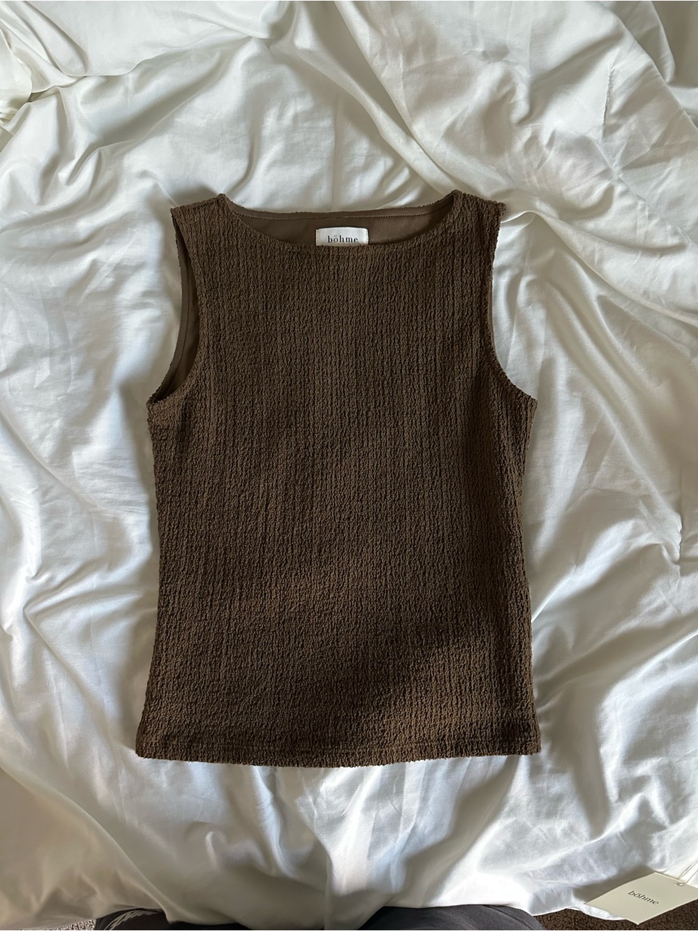 bohme Chocolate Brown Textured Tank